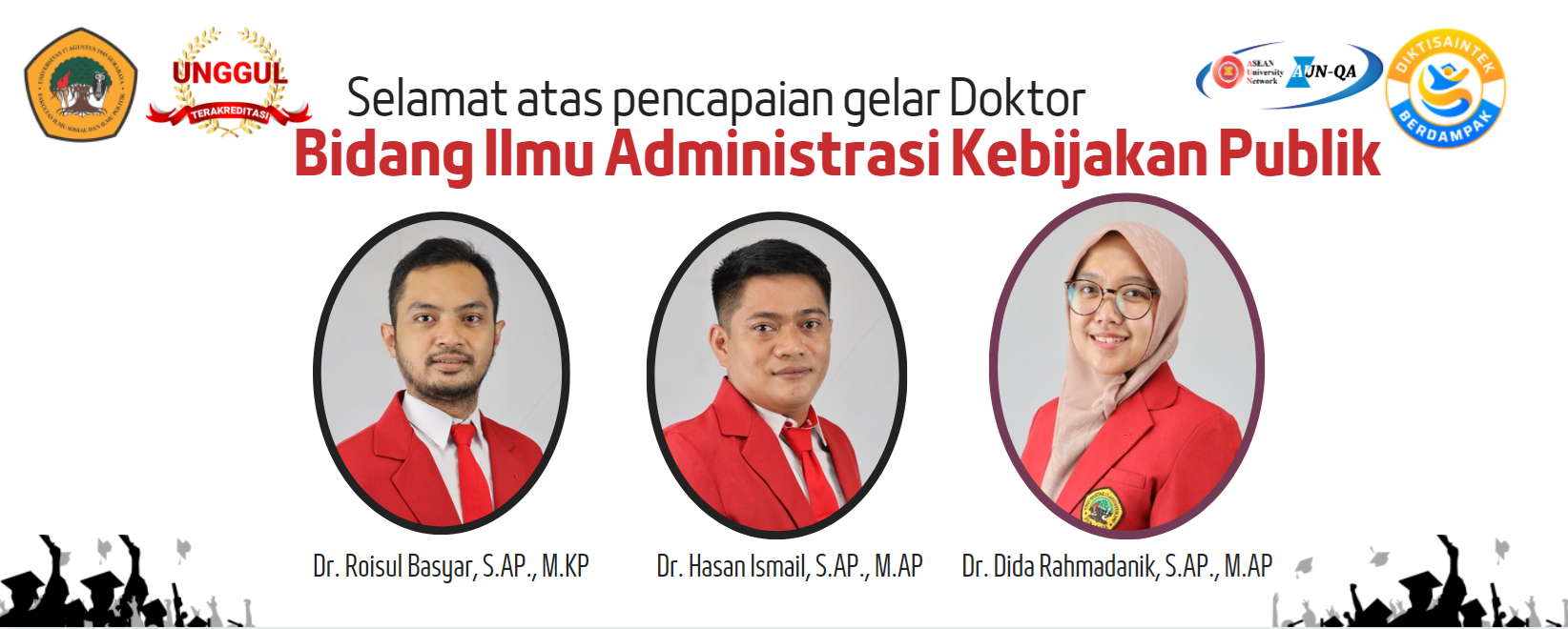 Tiga Dosen Administrasi Negara Raih Gelar Doktor, Untag Surabaya Kian Perkuat Tradisi Akademik Unggul