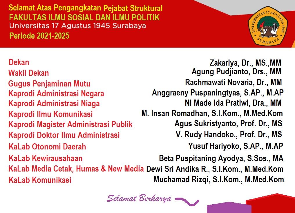 PEJABAT STRUKTURAL FISIP 2021-2025