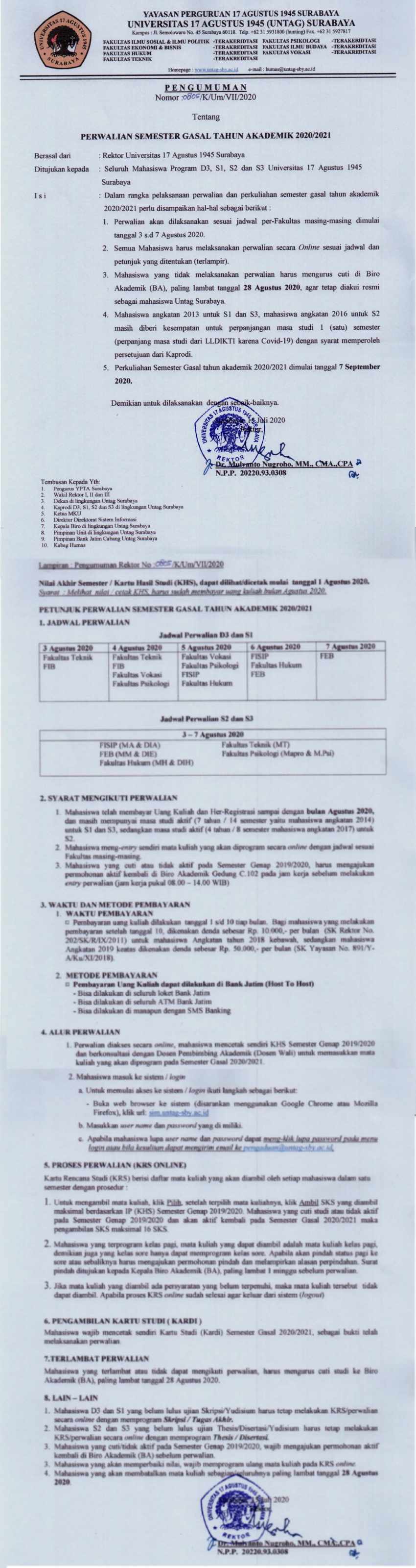 PERWALIAN SEMESTER GASAL 2020/2021