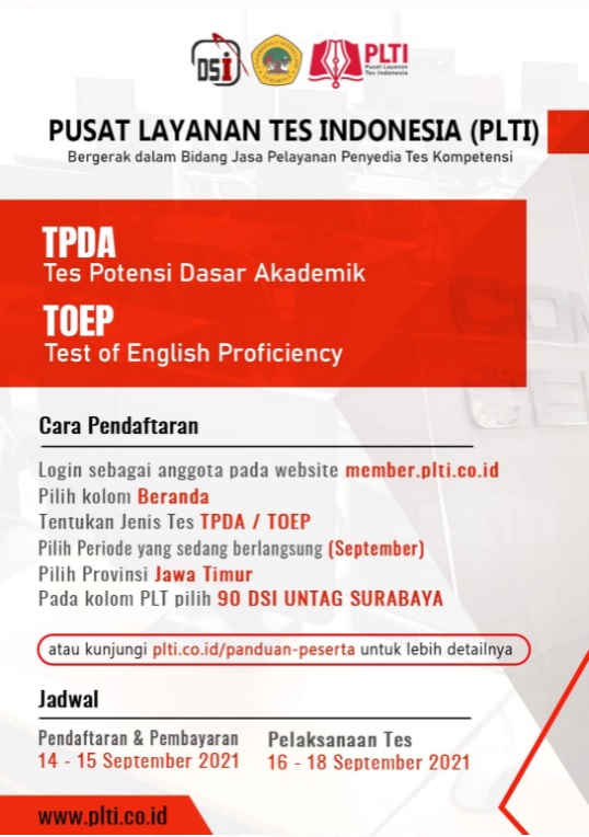 TOEP dan TPDA di Untag Surabaya