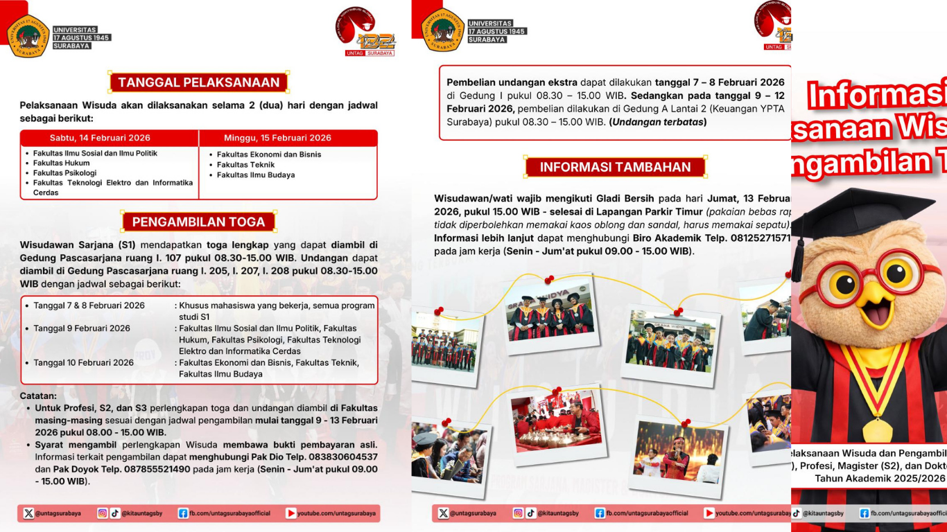 Informasi Pengambilan Toga Wisuda Semester Gasal 2025-2026