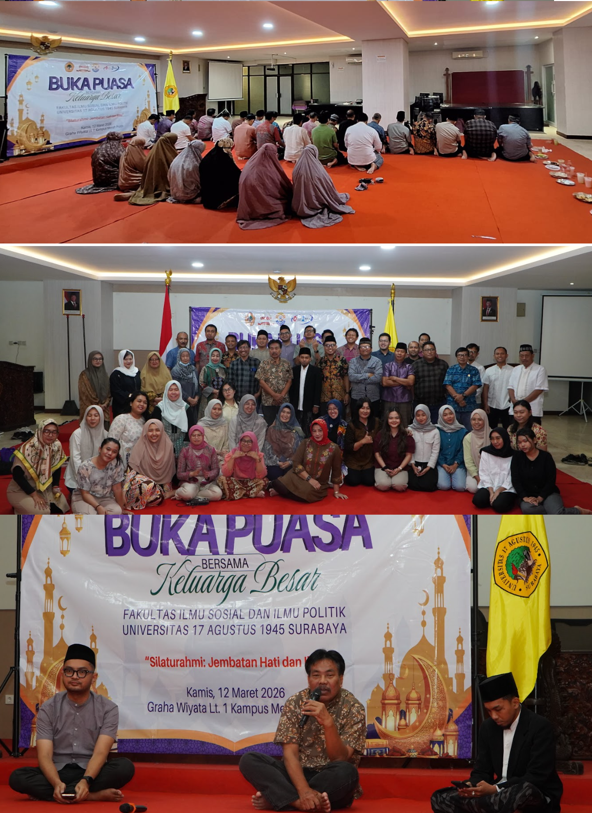 Program Doktor Ilmu Administrasi Hadiri Buka Bersama Keluarga Besar FISIP Untag Surabaya
