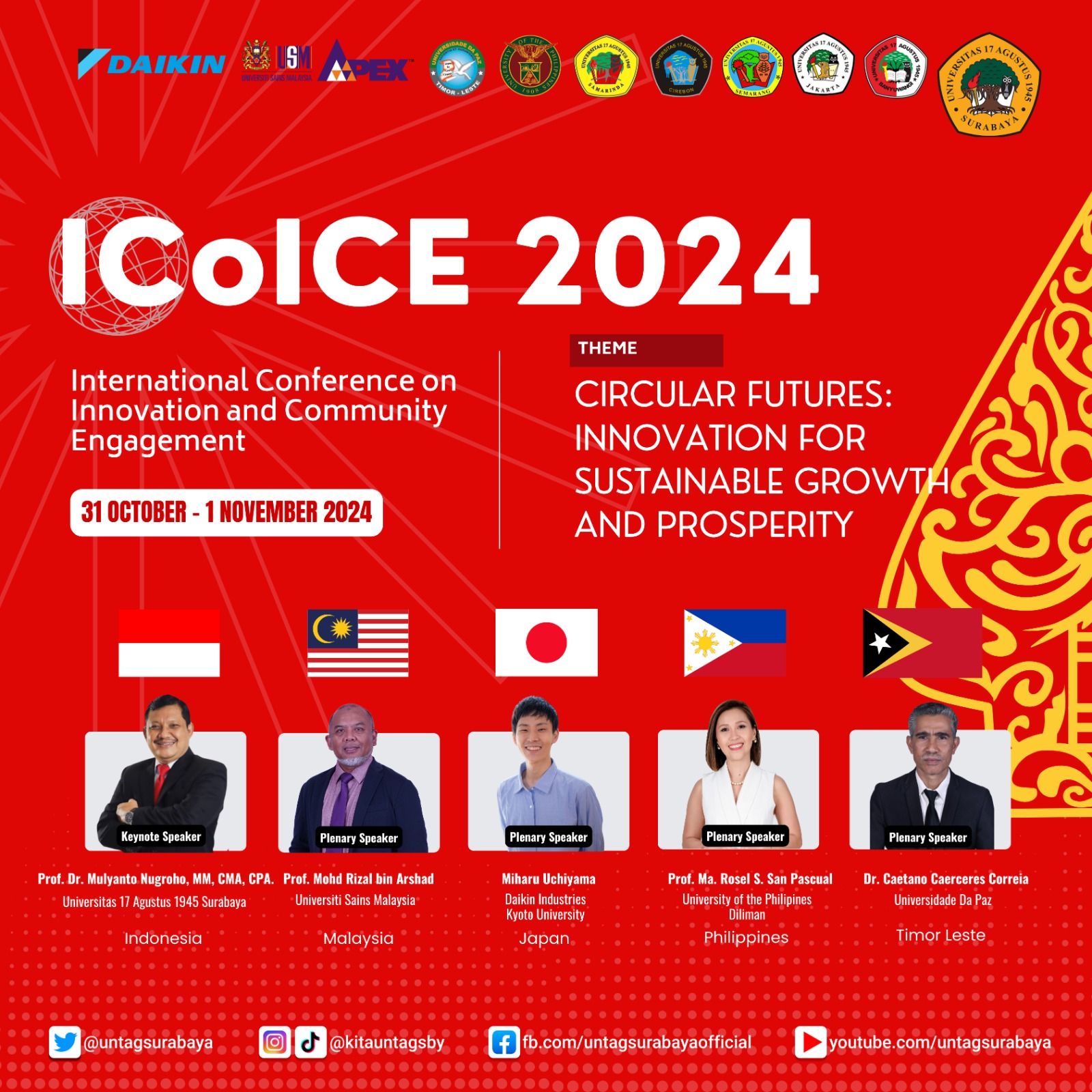 UNTAG Surabaya Selenggarakan International Conference on Innovation and Community Engagement (ICoICE) 2024