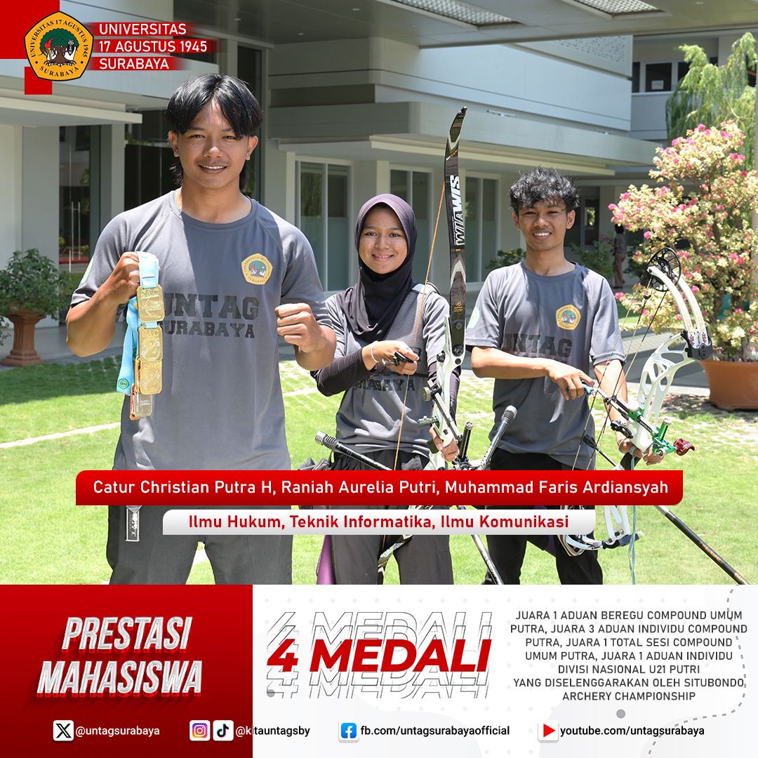 Mahasiswa UNTAG Surabaya Raih 4 Medali di Kejuaraan Panahan Situbondo Archery Championship