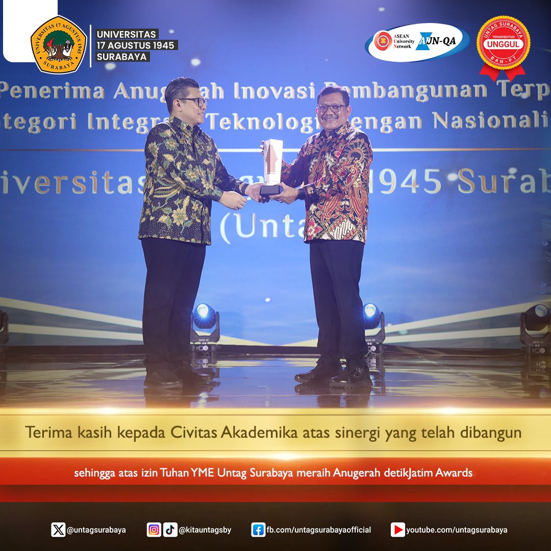 Untag Surabaya Raih Penghargaan Bergengsi di detikJatim Awards 2024