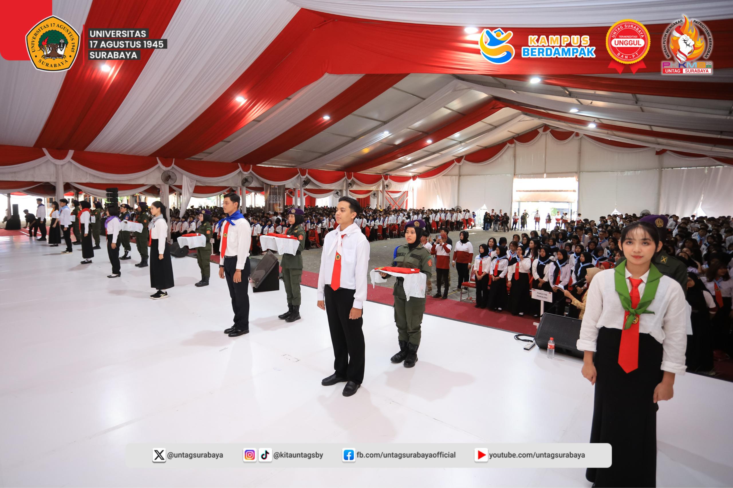 PKKMB 2025 Kukuhkan Mahasiswa Baru Untag Surabaya dengan Rekor MURI dan Semangat Patriot Muda