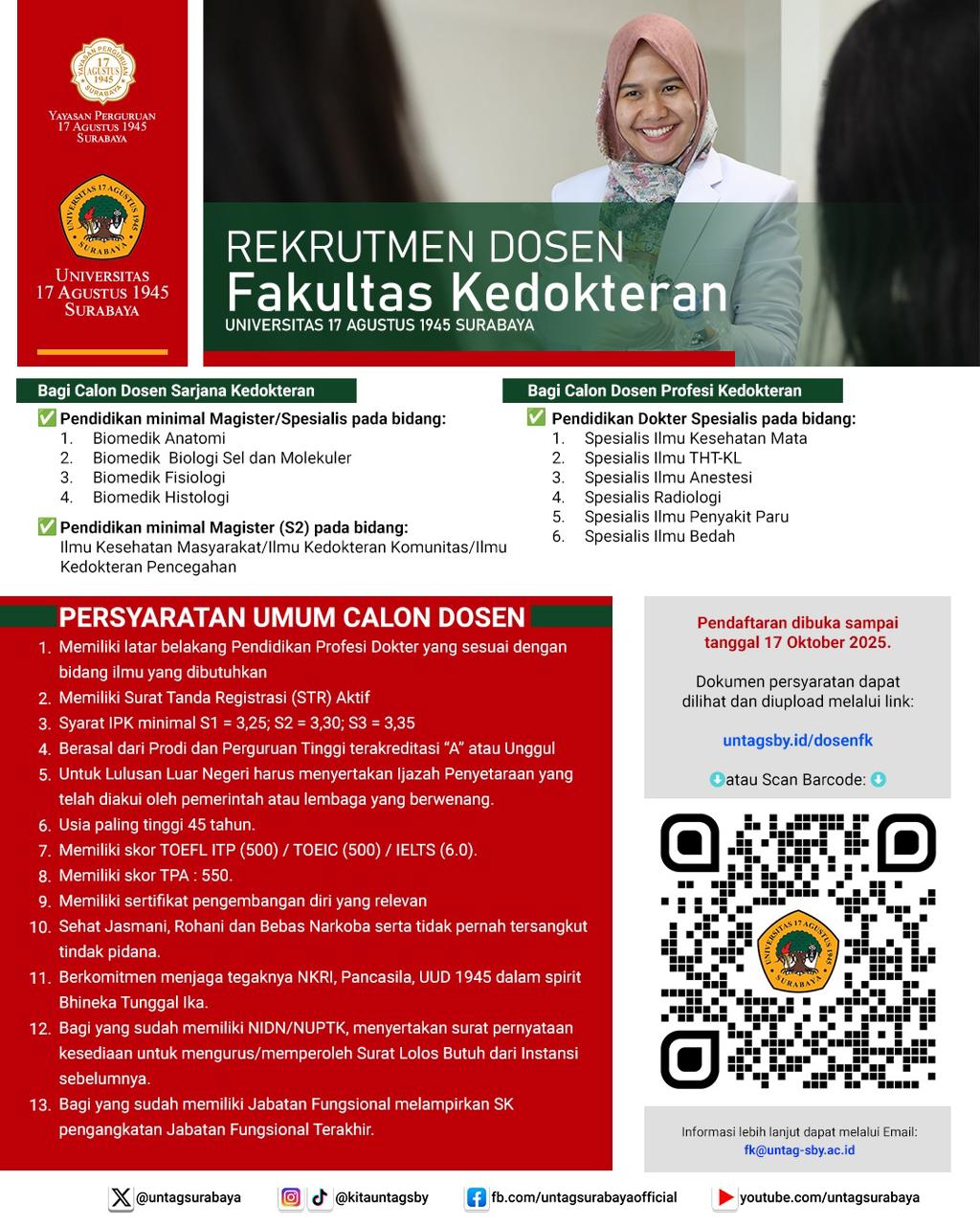 REKRUITMEN DOSEN FAKULTAS KEDOKTERAN