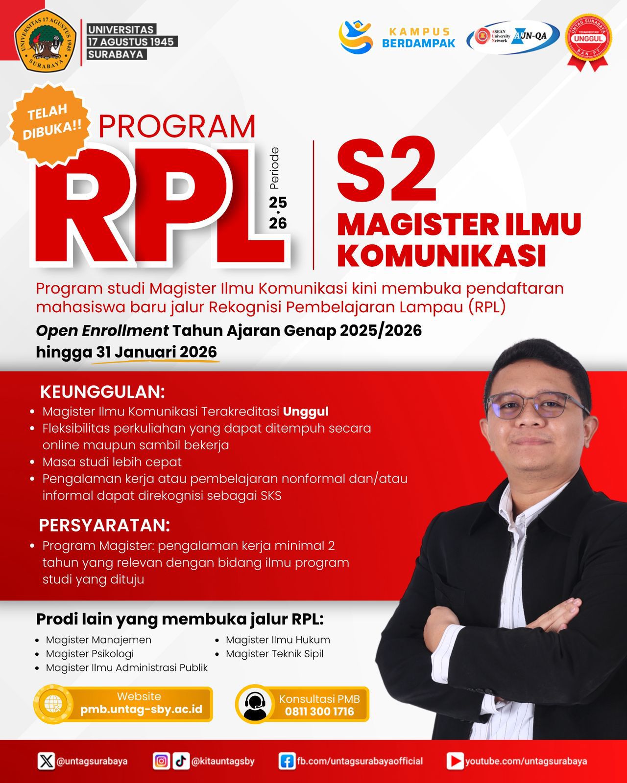RPL (Rekognisi Pembelajaran Lampau) untuk S2 Magister Ilmu Komunikasi