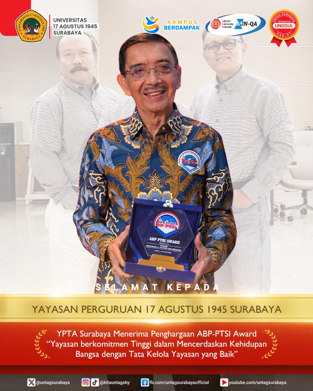 YPTA Surabaya Raih Penghargaan ABP-PTSI Award: Komitmen Tinggi dalam Mencerdaskan Bangsa